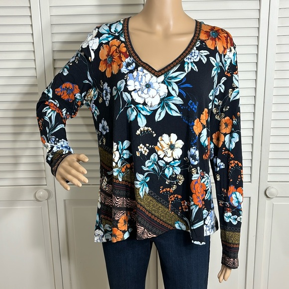 Johnny Was | Tops | Johnny Was Golden Spring Favorite Long Sleeve Vneck ...